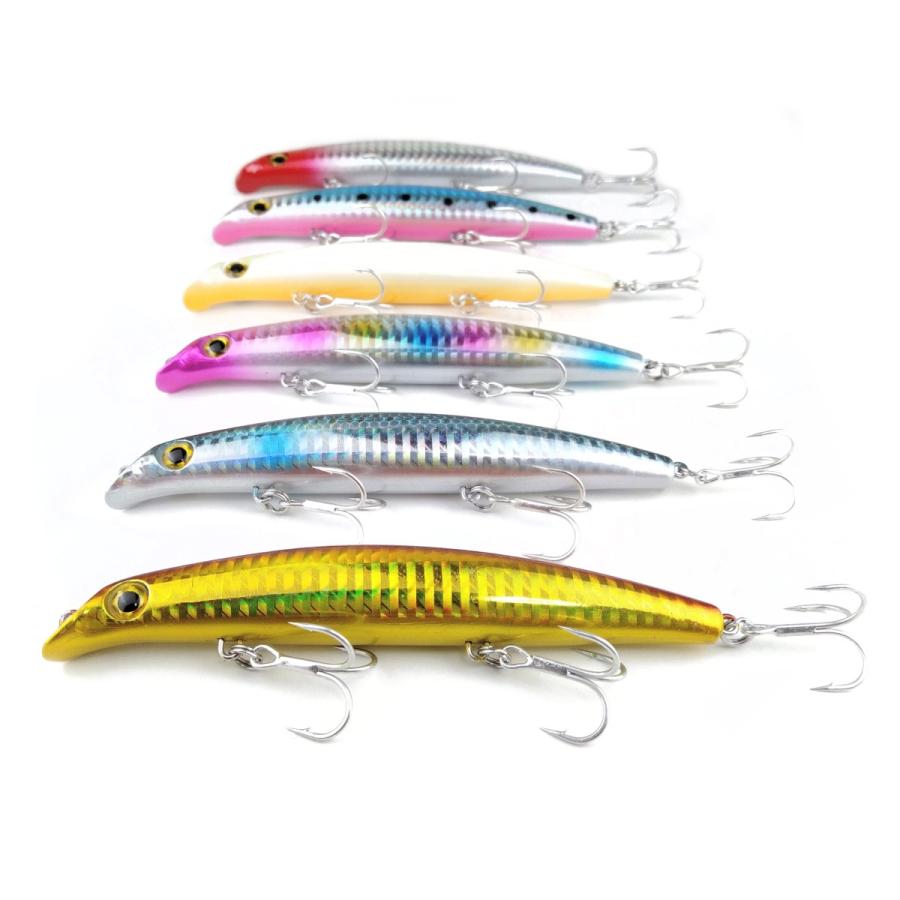 オルルド釣具 ミノー 6色セット 12cm 16g リップレスミノーB ルアー