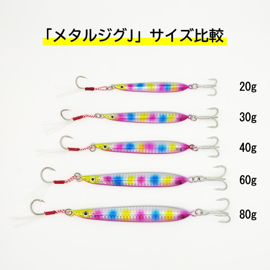 オルルド釣具 メタルジグJ 40g 60g 80g 6個セット 後方重心ぶっ飛び