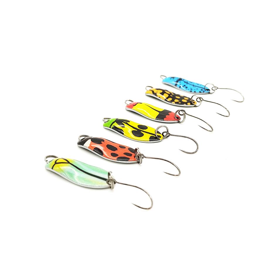 オルルド釣具 スプーン ルアー 渓流スプーン バーブレスフック付き 虫