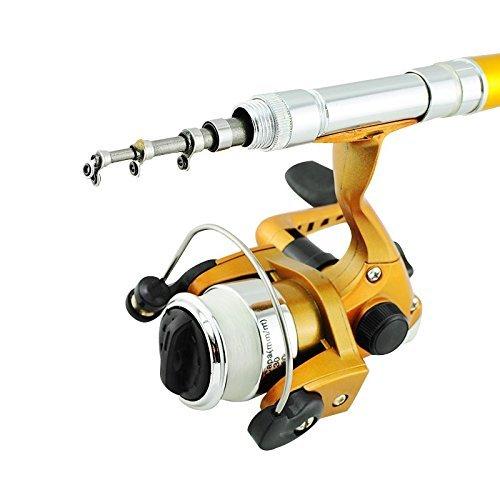 オルルド釣具 ロッド ペン型 ロッド＆リールセット 携帯釣り竿 3色