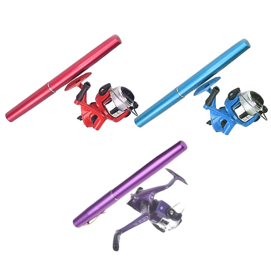 オルルド釣具 ロッド ペン型 ロッド＆リールセット 携帯釣り竿 6カラー