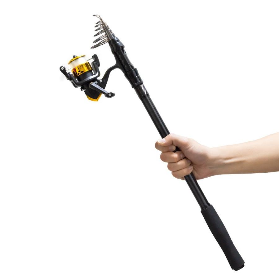 オルルド釣具 釣り竿 スピニングリールセット コンパクトロッド 2.4m