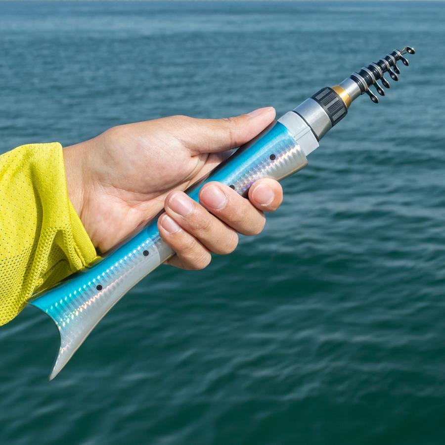 オルルド釣具 釣り竿 スピニングリールセット コンパクトロッド 魚型