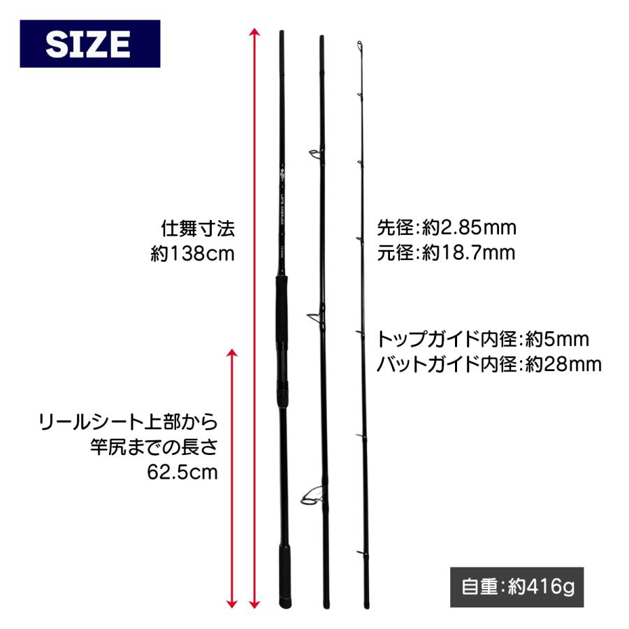 オルルド釣具 ルアーロッド 竿 並継 ロングキャスルド 13ft XXXH
