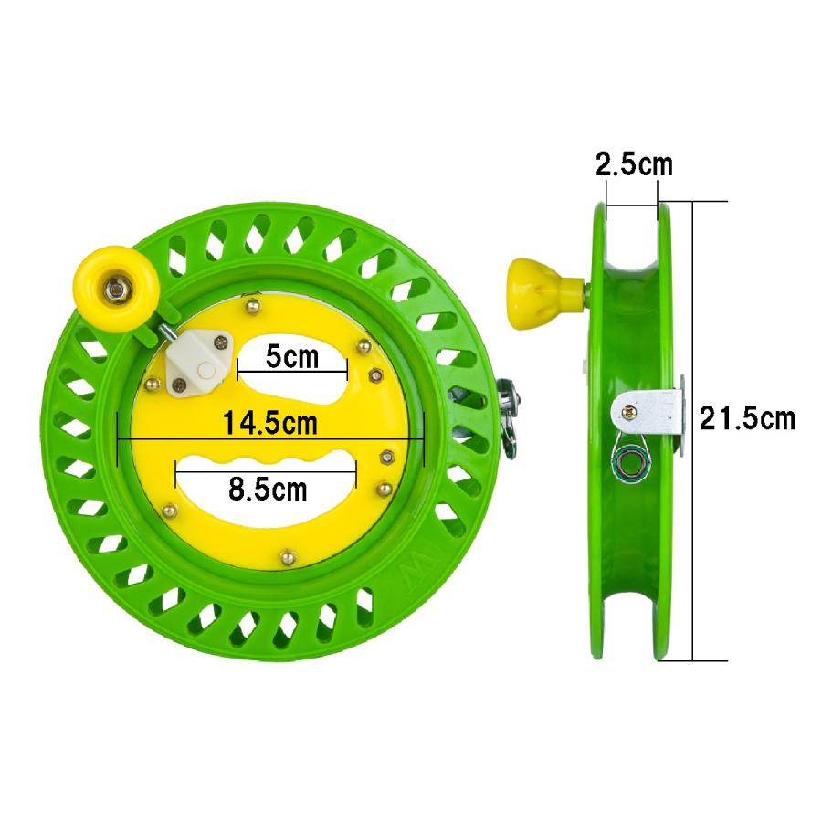 オルルド釣具 フライリール 手釣り用 穴釣り グリーン 竿不要 凧あげ