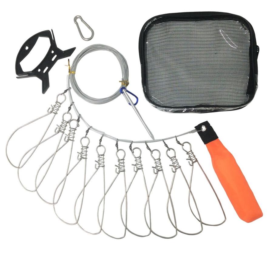 オルルド釣具 売れ筋 釣り具 フロート付きストリンガー ワンタッチフック シルバー バス釣り 10本付き