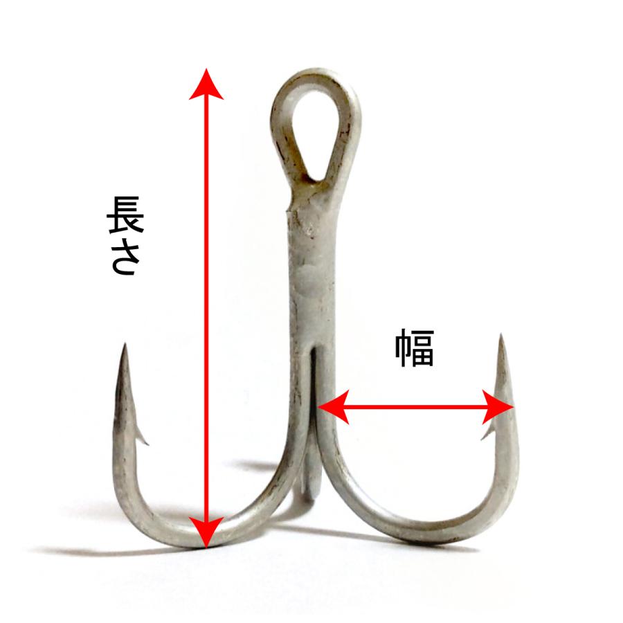 釣り針 50本セット フック 太軸トレブルフック 6# ソルト対応 トレブルド オルルド釣具 送料無料｜worlddepartyafuu｜06