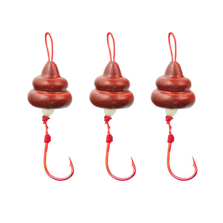 オルルド釣具 ブラクリ 仕掛け うんち型 3号 9個入り ケース付き うん