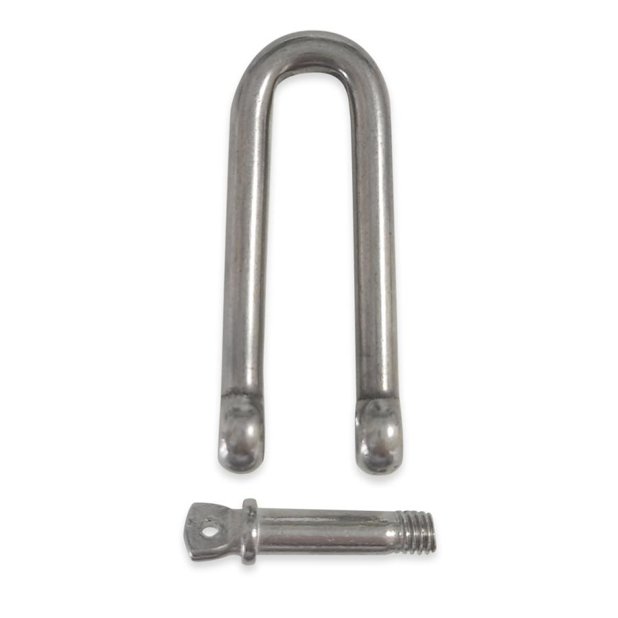 ロングD型 シャックル 3個セット M4 ステンレス製 アンカーシャックル