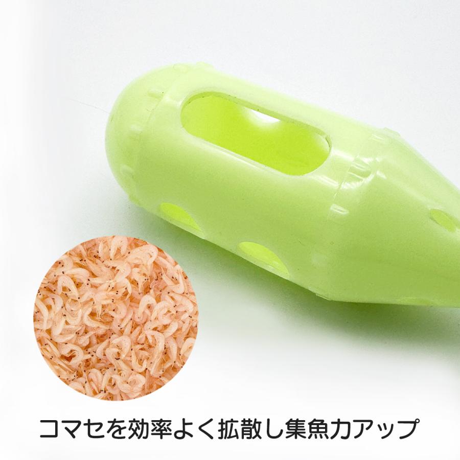 オルルド釣具 コマセカゴ 夜光ロケット テグス付 Mサイズ 10個入 海