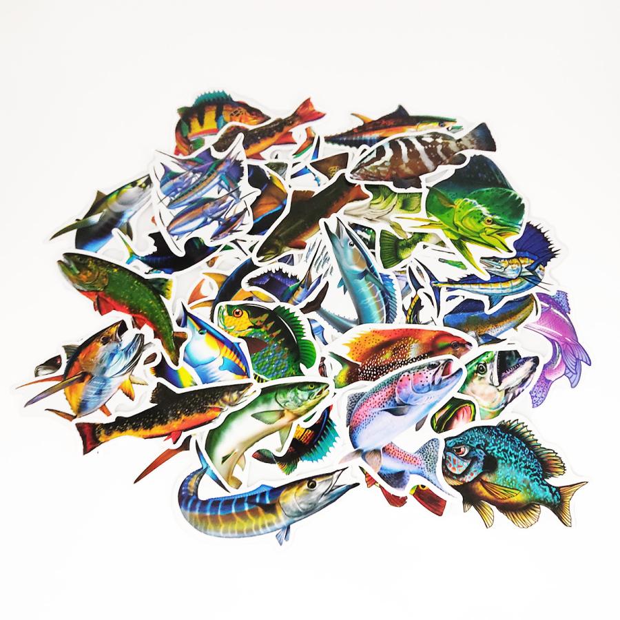 オルルド釣具 ステッカー フィッシュステッカー 50枚セット 釣り