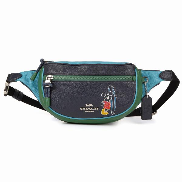 COACH コーチ ウエストポーチ ミッキー サーフィン レザー3745 