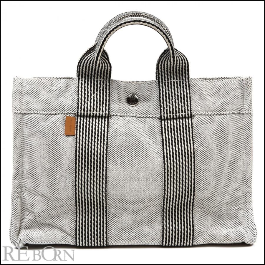 エルメス トートバッグ ニューフールトゥトートPM 白×黒 キャンバス : hermes-tote46 : コーチバッグのワールドドライブ - 通販  - Yahoo!ショッピング