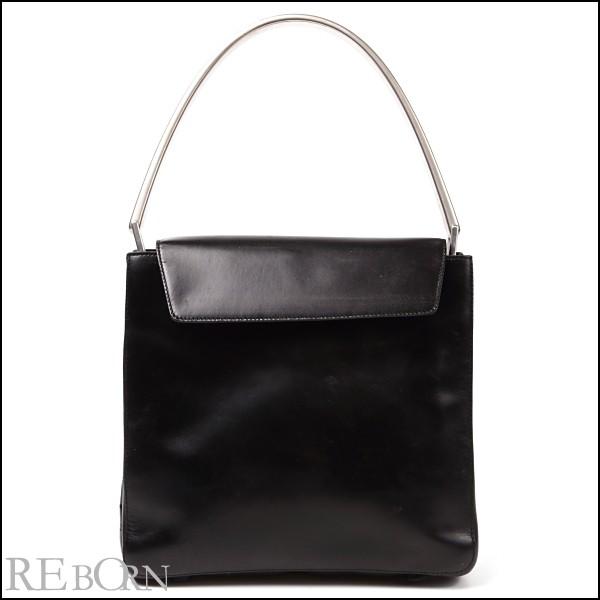 プラダ PRADA バッグ レザー トート バック ブラック シルバー :prada-tote222:コーチバッグのワールドドライブ - 通販