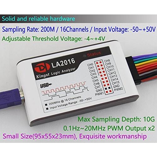 Kingst] PC接続 16ch 200MHz コンパクト USB ロジックアナライザ