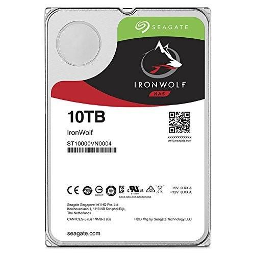 Seagate 10TB IronWolf NAS SATA 6Gb/s NCQ 64MB Cache 3.5-Inch Internal Hard Drive (ST10000VN0004)