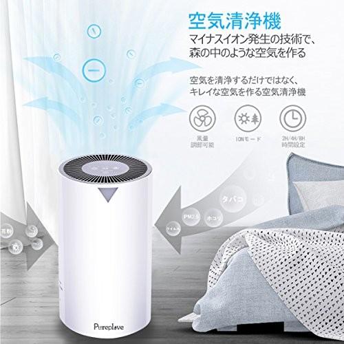 Pureplove 空気清浄機 脱臭 空気清浄器 殺菌 静音 イオン発生 花粉