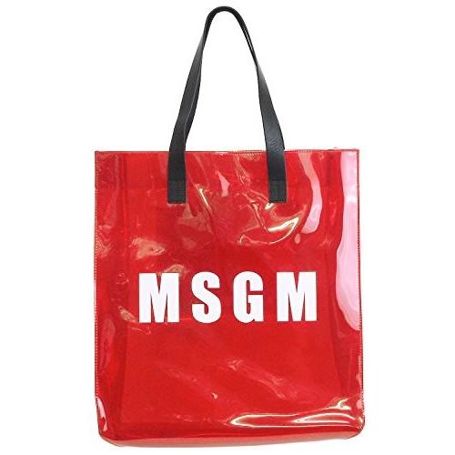 (エムエスジーエム)MSGM ロゴプリント トート ビニールバッグ レッド 2441MDZ55-030