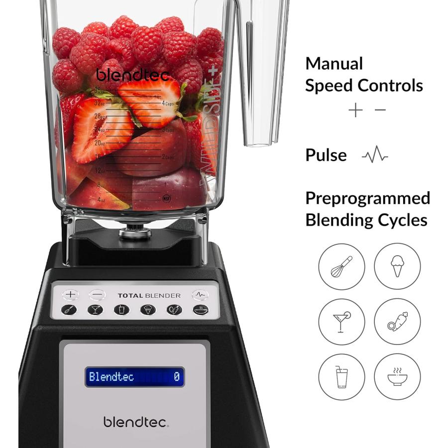 Blendtec Total Blender Classic, with WildSide+ Jar (90 oz), Black