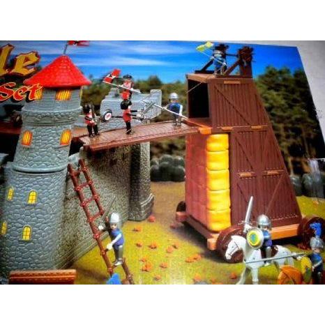 100+ Pcs Castle Old Style プレイセット Battering Ram Horsesの画像