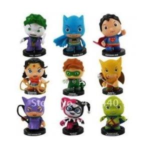 18クラウンズ Dc Universe : Bobblehead Superhero ミニフィギュア (9pcs) 131002fnp