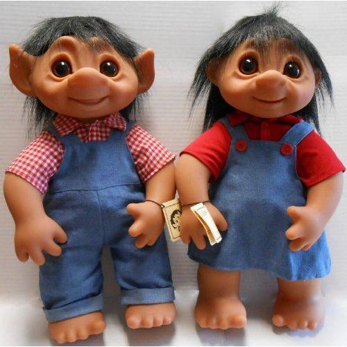 2 DAM Things Denmark Large 16 Boy and Girl Trolls ドール 人形 フィギュア_1