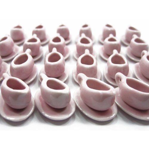 24/48 GRAVY STEAK MILK BOATS Dolls House Miniature Supply Pink Ceramic Deco Charms - 3871 ドールの画像