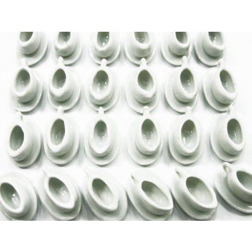 24/48 GRAVY STEAK MILK BOATS Dolls House Miniature Supply White Ceramic Deco Charms - 3870 ドールの画像