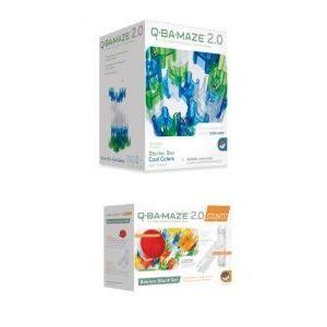 3 Item Bundle: Mindware Q-BA-MAZE 2.0 Cool Starter Set 36199W and Bounce Stunt Set 56195W + Colori