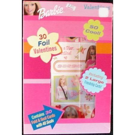 30 Barbie(バービー) Foil Valentines with Seals ドール 人形 フィギュア