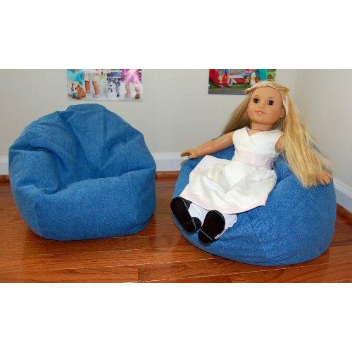 40% Off! TOY Bean Bag Chair for 18 inch American Girl (アメリカンガール) Sized Dolls - BLUE DENIM_2