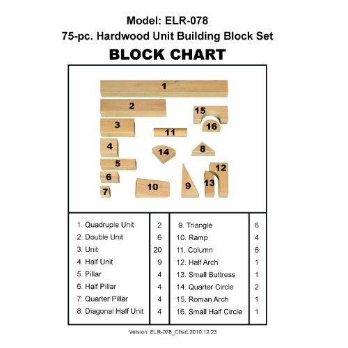 75 Pc. Hardwood Unit Building Blocks [ELR-078-ECR] ブロック おもちゃ_1