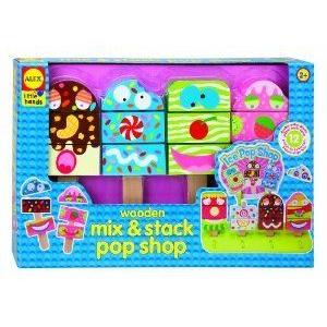 ALEXR Toys - Early Learning Wooden Mix & Stack Pop Shop -Little Hands 1482 ブロック おもちゃ