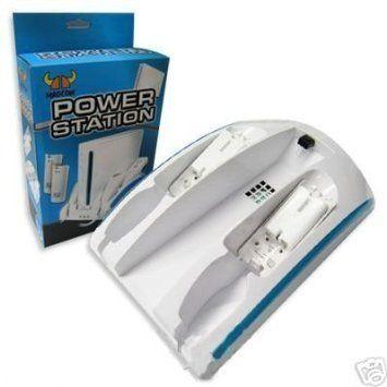 All in 1 Wii Stand Battery Charger Fan Cooler Remote Nunchuk Stand (COOL BLUE GLOWING LEDS) for Ni
