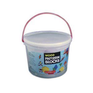 American Educational Wood Pattern Blocks In Bucket (250 Piece Set) ブロック おもちゃ