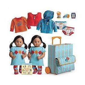 American Girl (アメリカンガール) Bitty Twins Collection Doll Set - medium skin， dark brown hair gi