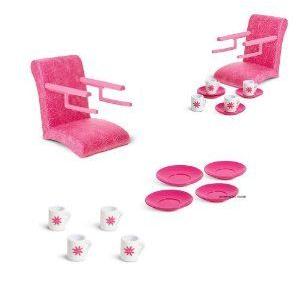 American Girl (アメリカンガール) Cafe Dining Set for Dolls 1 Chair 1 Tea Set ドール 人形 フィギュ
