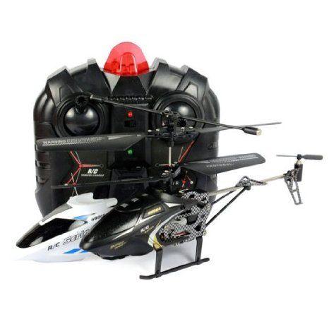 amtonseeshop New 3.5 Channel I/r Rc Remote Control Alloy Metal Helicopter with Gyro or Rdro Bk Wh