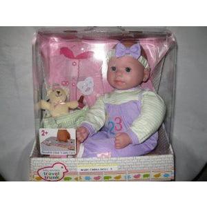 Baby Emma Doll 2 with Travel Trunk Purple \u0026 Pink Outfits \u0026 Teddy Bear ドール 人形 フィギュア