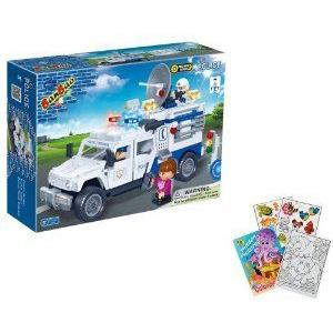BanBao 8343 Police Truck Building Block Set 290pcs (Compatible with Lego (レゴ)) with Coloring Boo