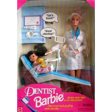 Barbie(バービー) - Dentist Barbie(バービー) Doll \u0026 Kelly Patient w Real Sounds (1997) お人形さん あやつり人形 フィギュア-フィギュア本体-ゲーム、おもちゃ