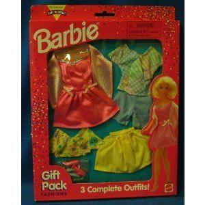 Barbie(バービー) 3 Fashion Gift Pack Mix-and Match Pink, Blue and Yellow Outfits and Accessories (
