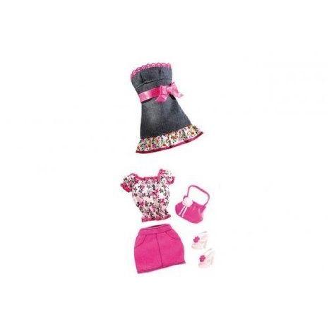 Barbie(バービー) Fashion Fever 2 Piece Outfit, Pink Logo T-shirt and Denim Skirt ドール 人形 フィ