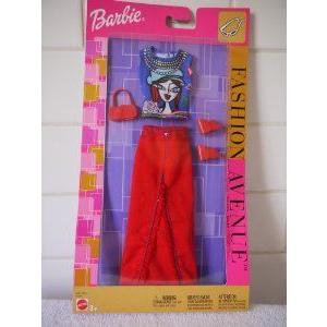 Barbie(バービー) Fashion - Long Red Canvas Skirt and Blue Blouse