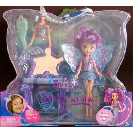 Barbie(バービー) Fairytopia Mermadia Seabutterfly Doll \u0026 Playset - Blue \u0026 Purple (2005 お人形さん あやつり人形