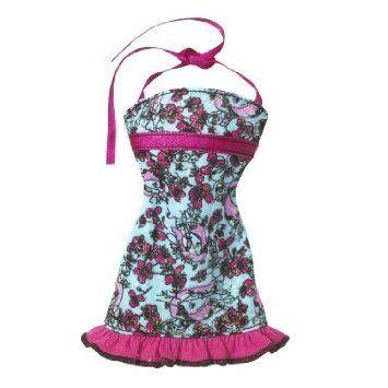 Barbie(バービー) Fashion Accessories Turquoise Blue Print Halter Dress お人形さん あやつり人形 図形 ゲーム、おもちゃ-フィギュア
