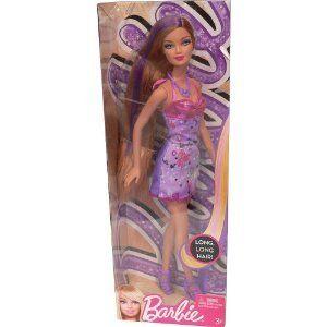 Barbie(バービー) Hairtastic Purple Dress Purple Hair Doll お人形さん あやつり人形 図形 ゲーム、おもちゃ-フィギュア本体