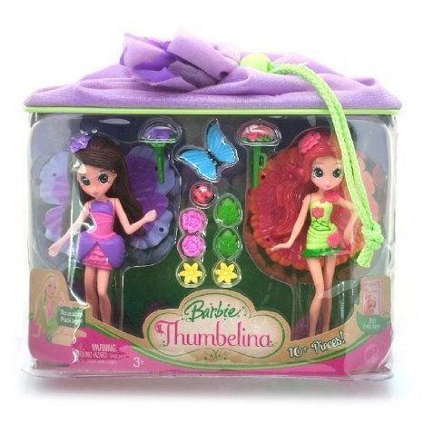 Barbie(バービー) Thumbelina Janessa \u0026 Chrysella Fairy Mini Doll Playset ドール 人形 フィギュア
