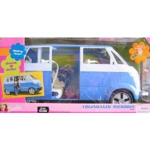 Barbie(バービー) Volkswagen Microbus VW Vehicle Van with Working Horn \u0026 Sliding Door (Blue) - Seat フィギュア本体-ゲーム、おもちゃ-フィギュア