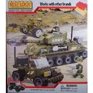 Best Lock U.S. Army Tank Jeep \u0026 Cannon Green Camo 100% Compatible ブロック おもちゃ
